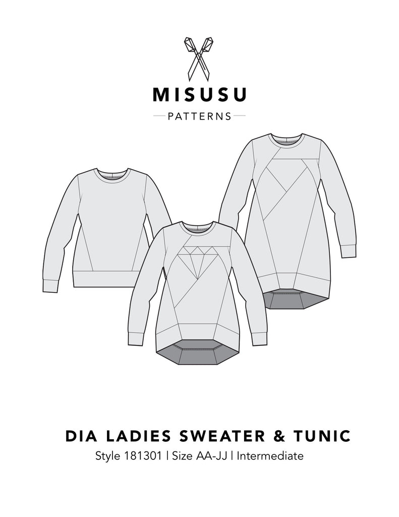 Dia Adult Sweater PDF Sewing Pattern
