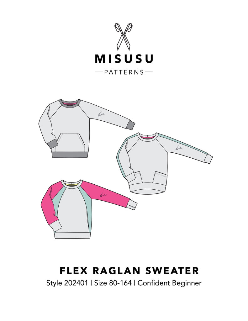 BUNDLE - Flex Raglan Sweater & Shuffle Add On PDF Sewing Pattern Bundle