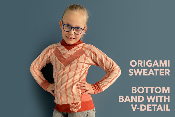 HACK || Origami Sweater Bottom Band with V-detail || By Wilma