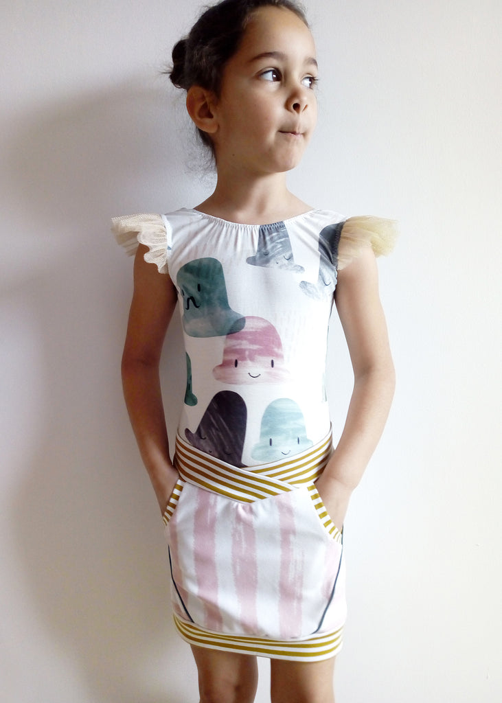 Papaya's Paperbag Waist Skirt Sizes 2T to 14 Kids PDF Pattern