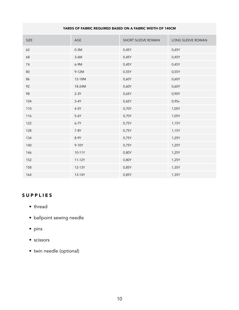 Rowan Tee PDF Sewing Pattern