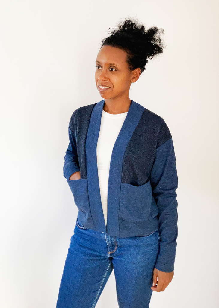 Denim blue cardigan hot sale womens