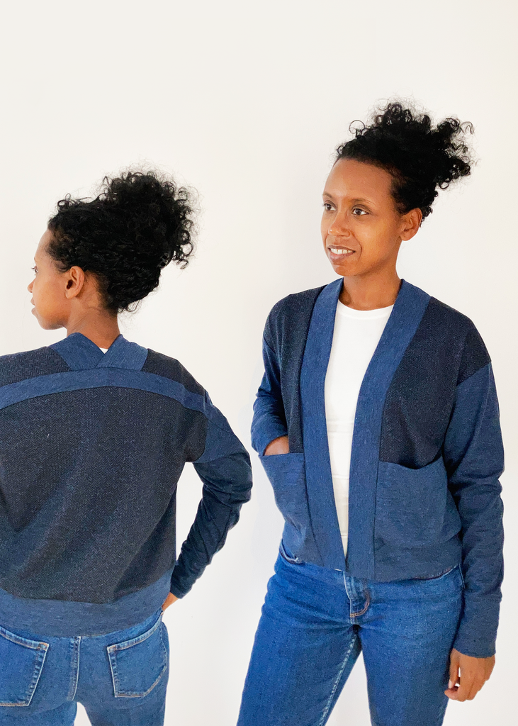 Long blue 2025 cardigan sweater