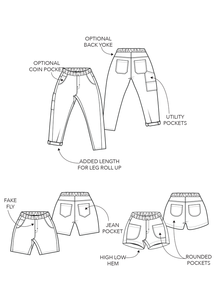 BUNDLE - Stack Tee & Wander Pants PDF Sewing pattern Bundle